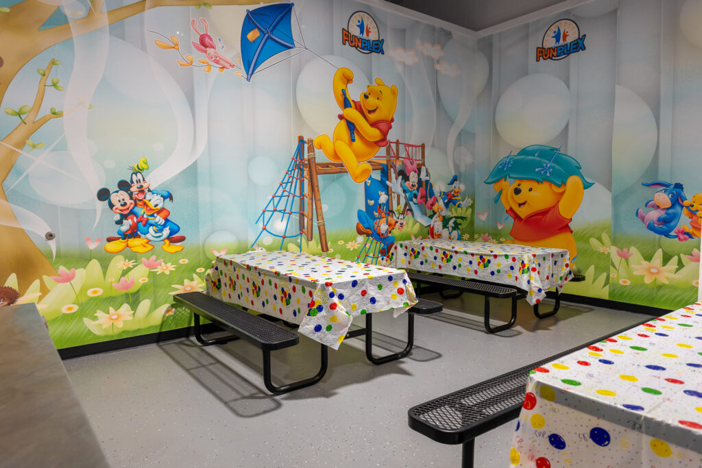 Winnie the Pooh Party Room at Funplex in Hampton, VA