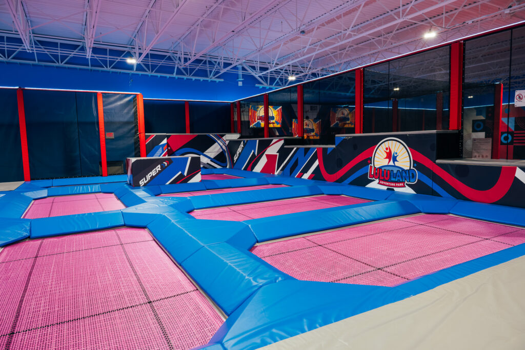 Professional Trampoline in Lululand that is perfect for tricks, flips, and freestyle fun